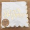 16 guardanapos 33cm Happy Birthday dourado