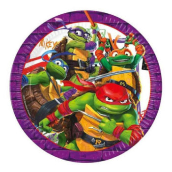 8 pratos 23cm Tartarugas Ninja