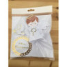 Topo de bolo batizado branco menino