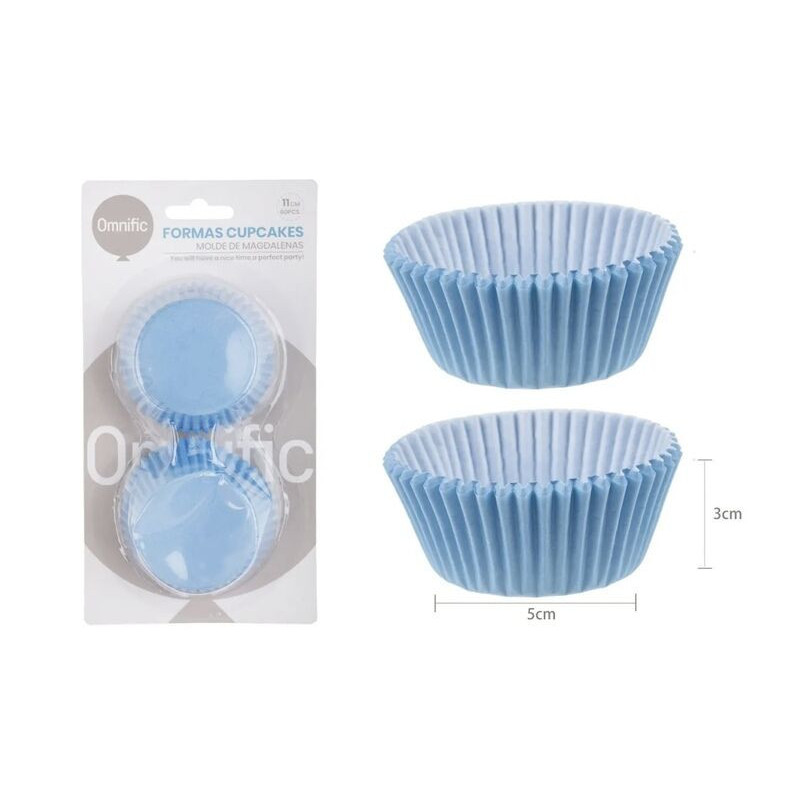 60 Formas de papel 11cm azul claro