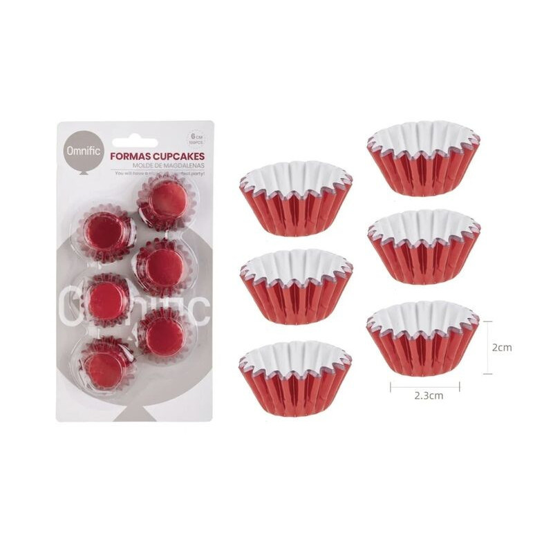 100 formas de papel 6cm vermelho