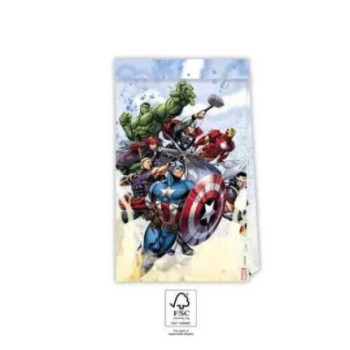 4 sacos de papel Avengers