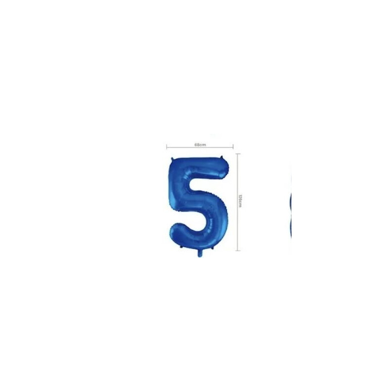 Balão Foil número 5 azul