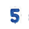 Balão Foil número 5 azul