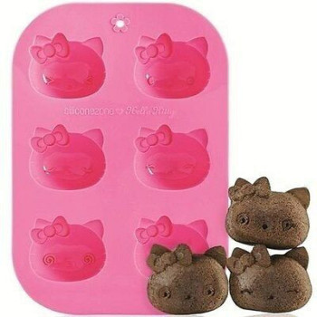 Moldes 6 Muffins - hello Kitty