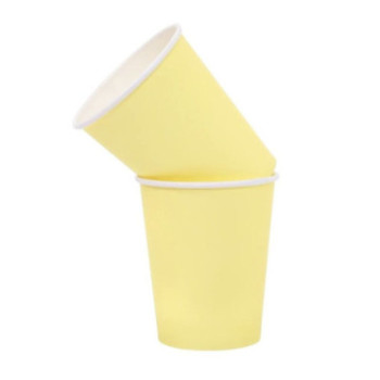 6 copos de cartão amarelo