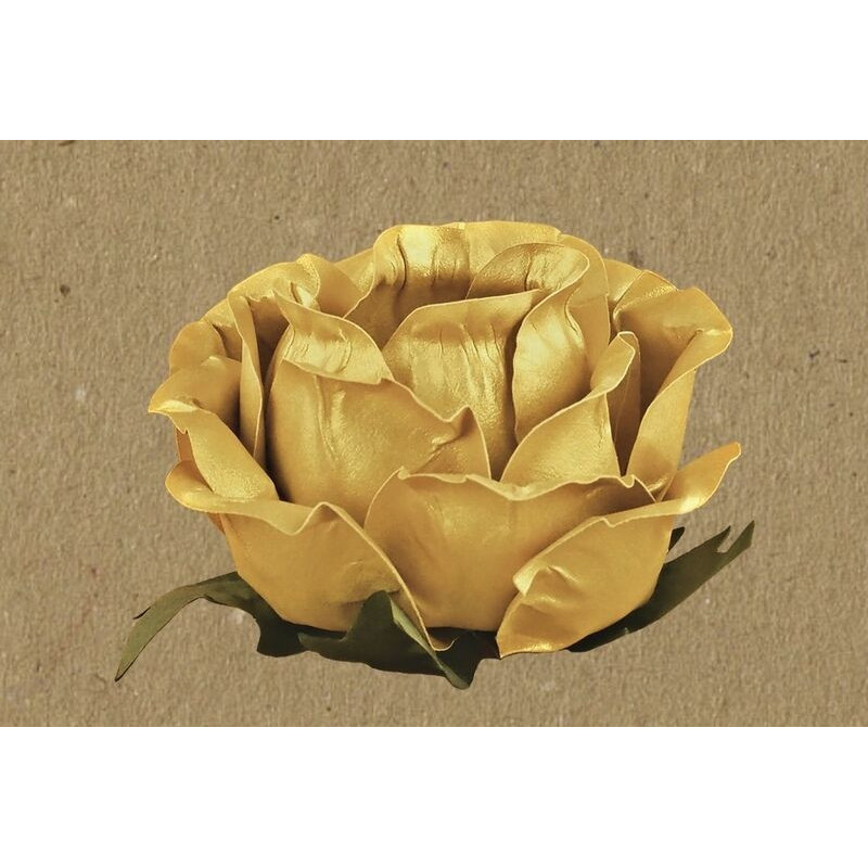 12 flores para brigadeiros linha metalizada ouro