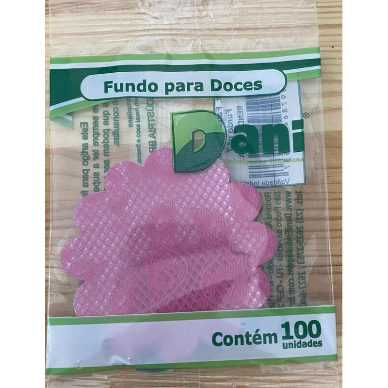 Fundo para doces nº 7 renda rosa - 100 unidades