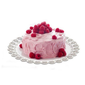 Prato branco com bordado de flores 31cm