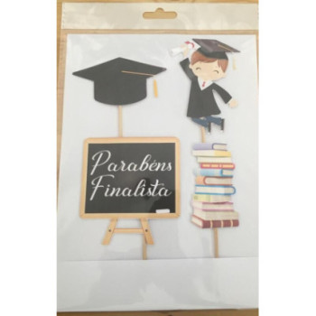 Topo de bolo Finalista menino