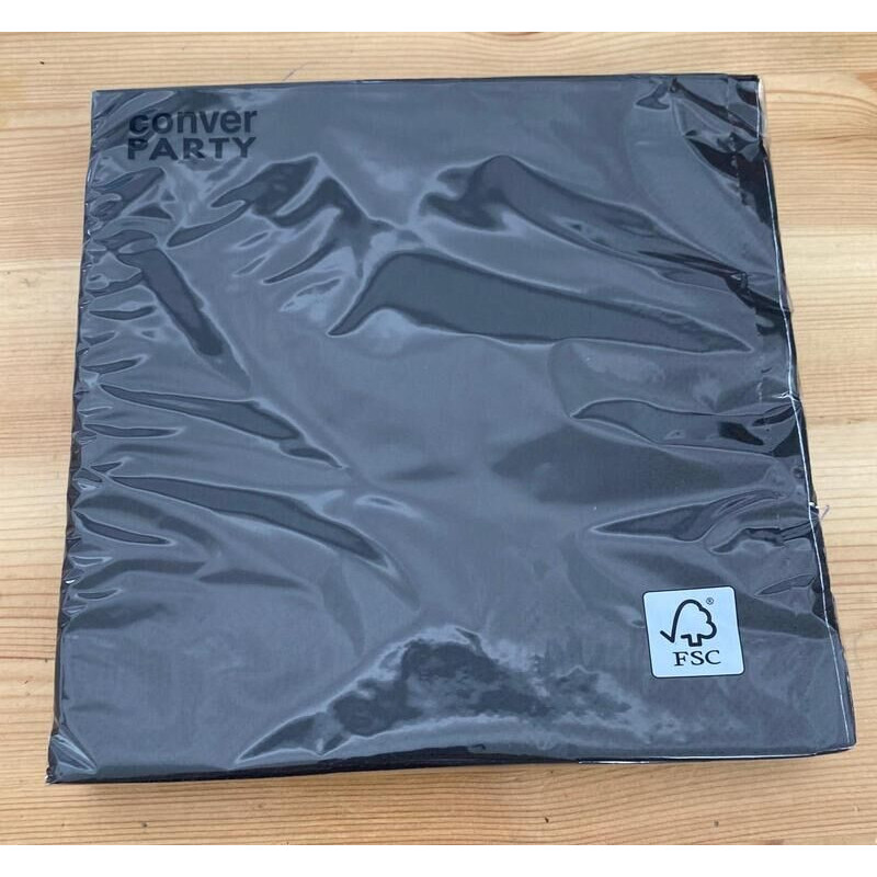20 guardanapos 33x33cm preto