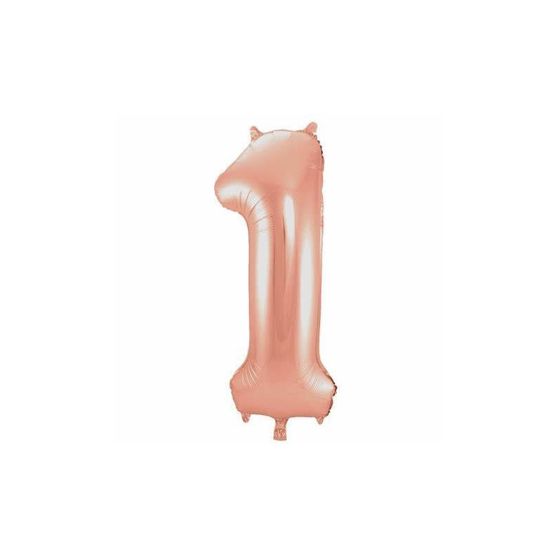 Balão foil rose gold número 1 86cm