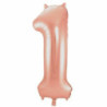 Balão foil rose gold número 1 86cm