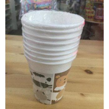 8 copos de papel 200ml Zoo