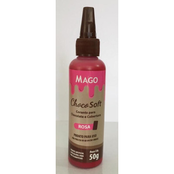 Corante para chocolate e cobertura Mago rosa 50g