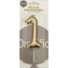 Vela de aniversário 9cm dourado nº 1