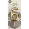 Vela de aniversário 9cm dourado nº 6