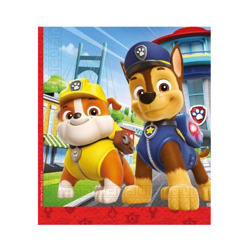 20 guardanapos 33x33cm Patrulha Pata