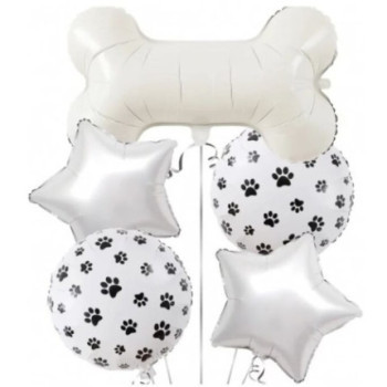 Kit balões osso com patinhas 5pcas