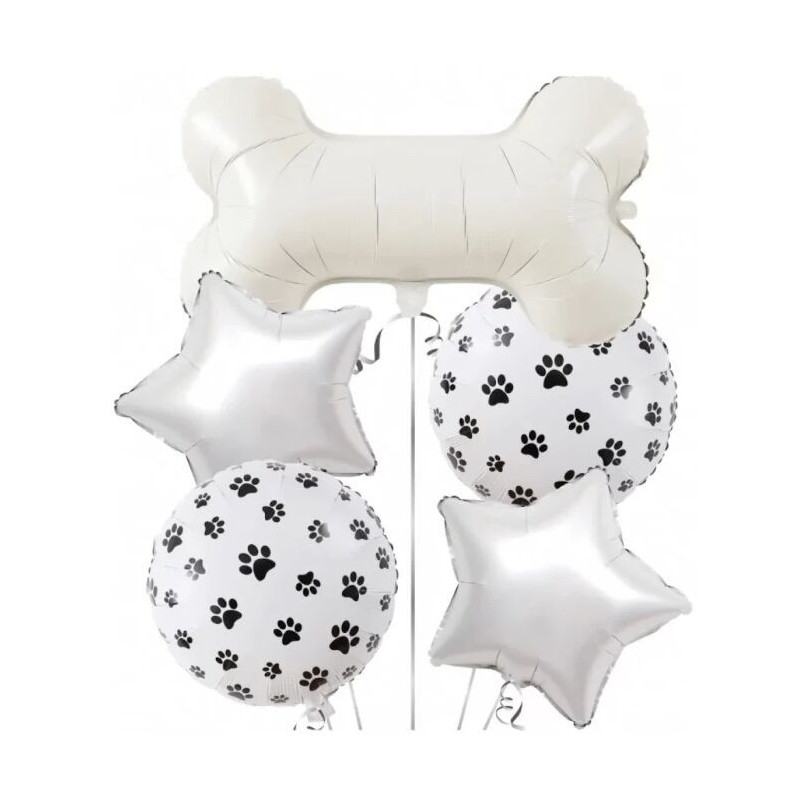 Kit balões osso com patinhas 5pcas