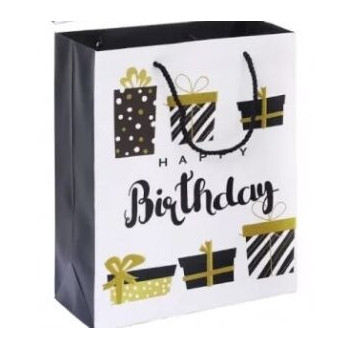 Saco de papel balões Happy Birthday 44x31x12cm
