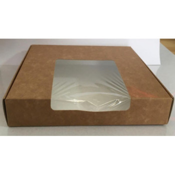 Caixa Kraft e branco 17,5x17,5x3,5cm