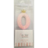 Vela rosa Glitter com coroa n. 0