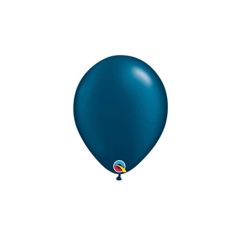 5 balões de latex Qualatex 11” Pearl Midnight Blue