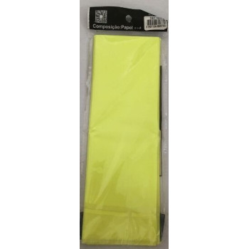 10 folhas de papel seda 50x66cm amarelo