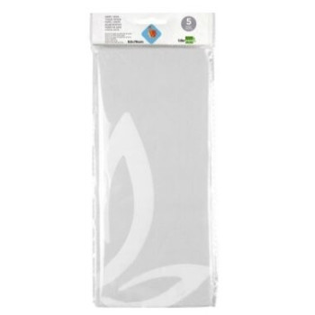 5 folhas papel seda 52x76cm branco