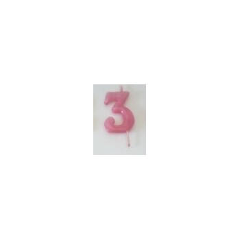 vela 6cm n3 rosa pastel