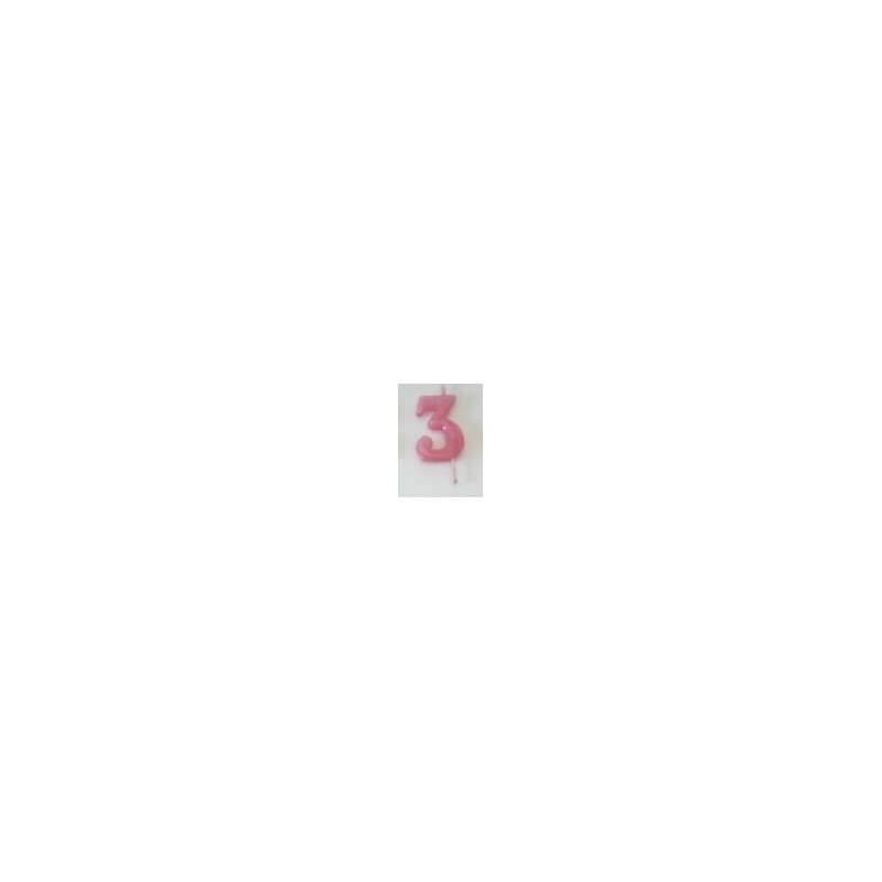 vela 6cm n3 rosa pastel