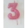 vela 6cm n3 rosa pastel
