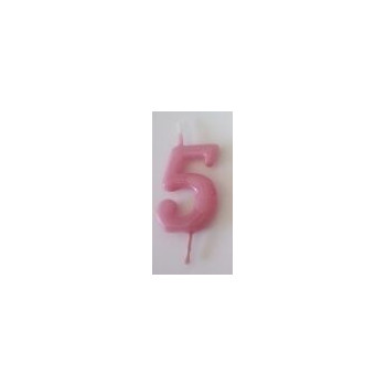vela 6cm n5 rosa pastel