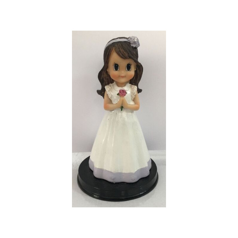 Menina Comunhão com flor16.5c