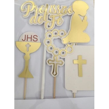 Topo de Bolo Profissão de Fé Menino