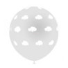 5 balões de latex transparentes nuvens brancas