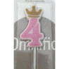 vela de aniversário rosa coroa ouro 6cm Nº 4