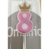 vela de aniversário rosa coroa ouro 6cm Nº 8