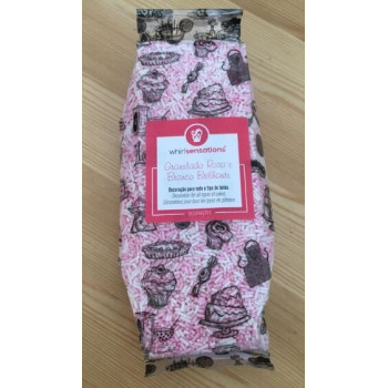Granuladom rosa e branco brilhante 250g