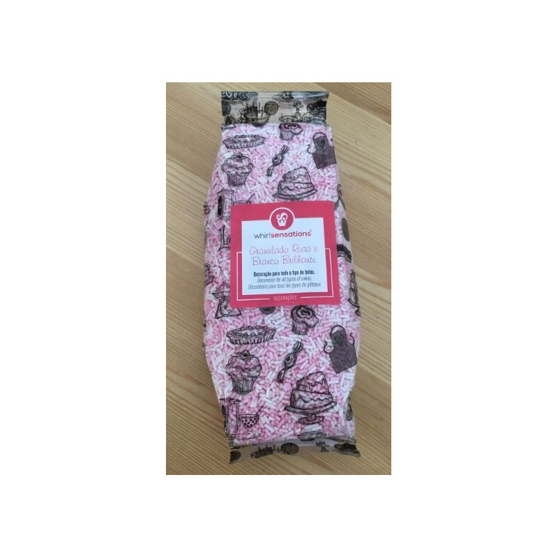 Granuladom rosa e branco brilhante 250g