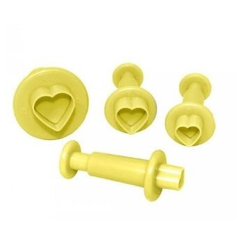Conjunto 4 cortadores com ejector corações