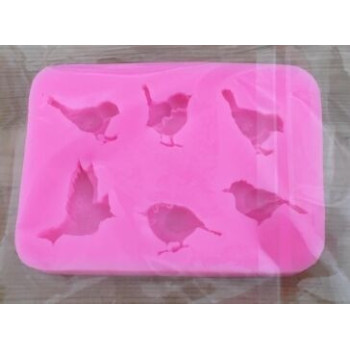 Molde silicone passarinhos