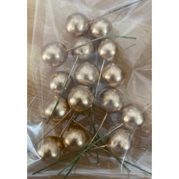15 bolas douradas para decoração de bolos