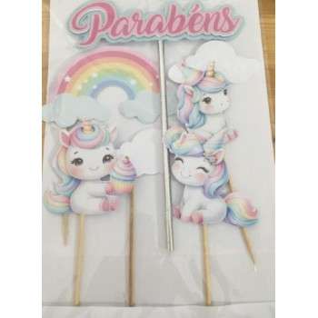 Topo de Bolo Unicórnio