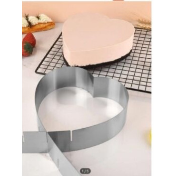 Anel para bolo inox coração