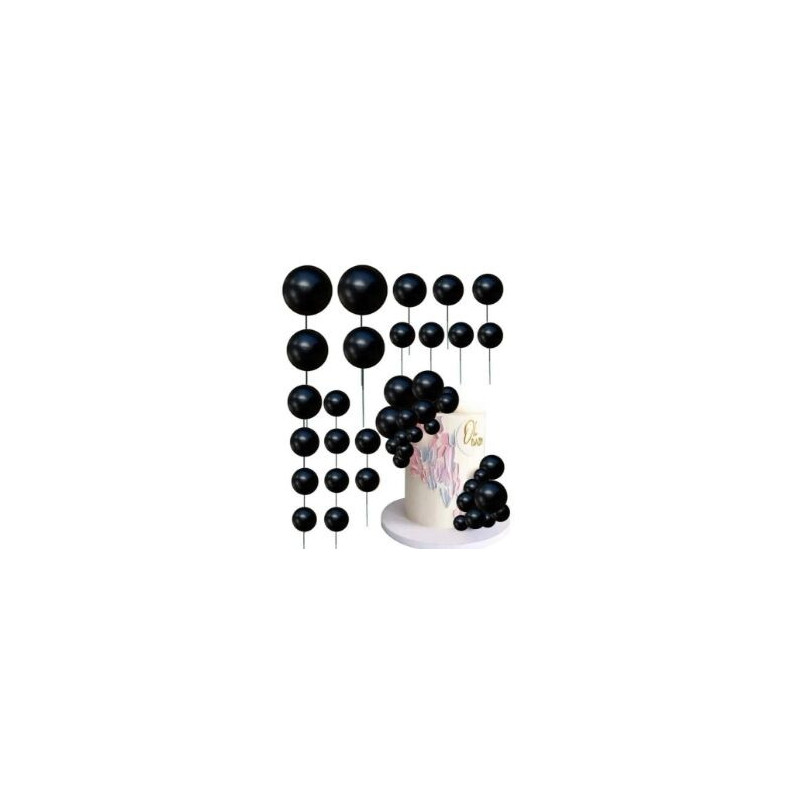 20 bolas decorativas pretas
