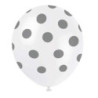 6 Balões Latex com Bolinhas Prateado