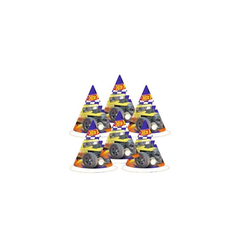 6 chapéus de festa Hot Wheels