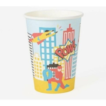 8 copos 250 ml Super Heróis